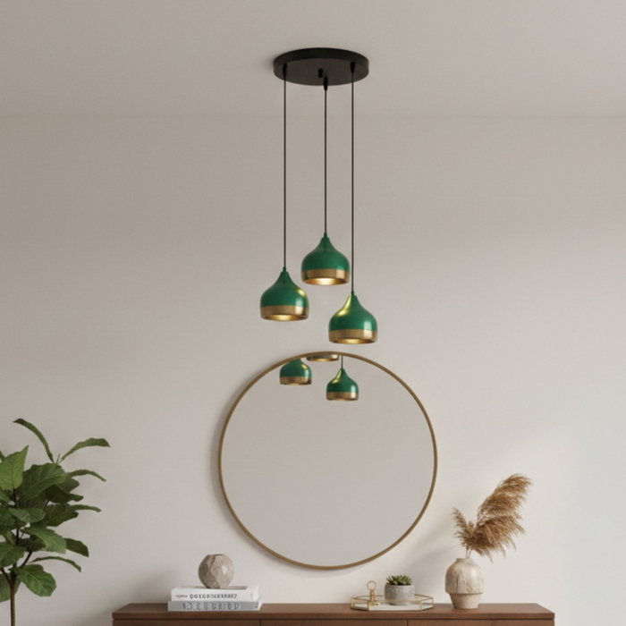 Opviq Yıldo - M - 6871 - A Lámpara de araña verde ajustable
